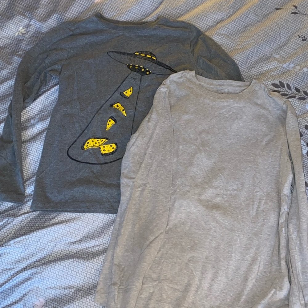 Two Cat & Jack Gray Long Sleeve Tees